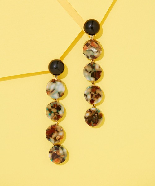 Paris マーブルパーツロングイヤリング イヤリング Nano Universe ナノユニバース のファッション Bramli Bramli イヤリング アクセサリー Francine