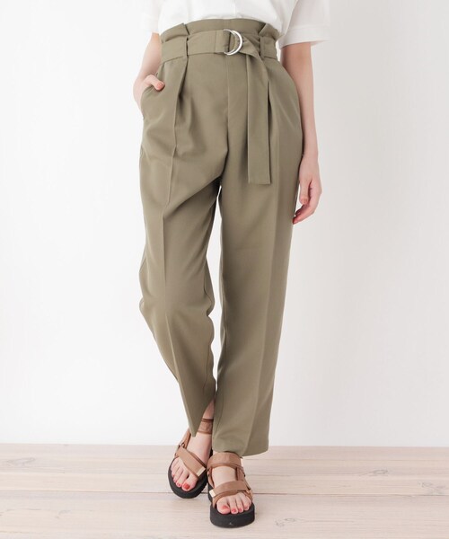 pink adobe（ピンクアドベ）の「◆【M-LL】太ベルト付きセンタープレスパンツ（その他パンツ・レディース・カーキ/ネイビー/ライトベージュ/オレンジ・38/42/40）」の2枚目の写真