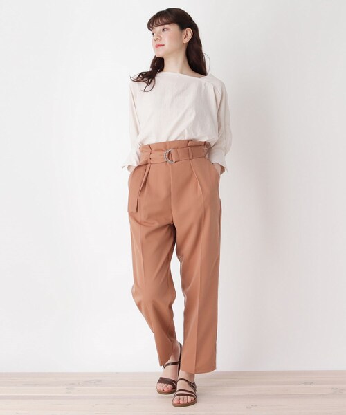 pink adobe（ピンクアドベ）の「◆【M-LL】太ベルト付きセンタープレスパンツ（その他パンツ・レディース・カーキ/ネイビー/ライトベージュ/オレンジ・38/42/40）」の13枚目の写真