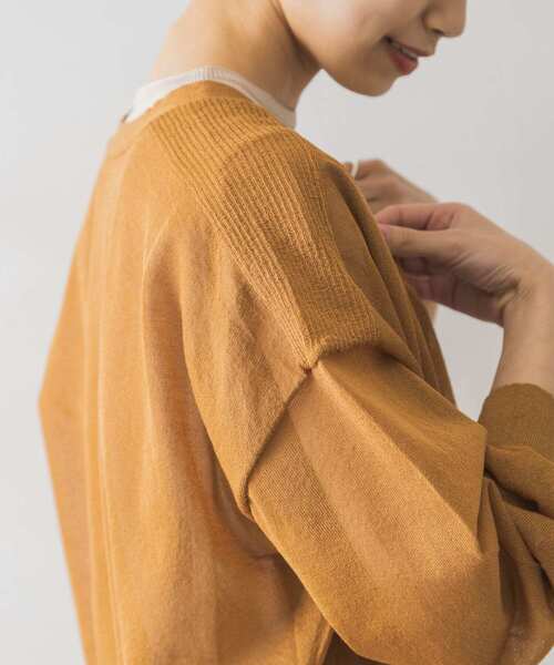 URBAN RESEARCH（アーバンリサーチ）の「シアーショート丈カーディガン（カーディガン/ボレロ・レディース・ブラウン/ブラック/イエロー・FREE）」の4枚目の写真