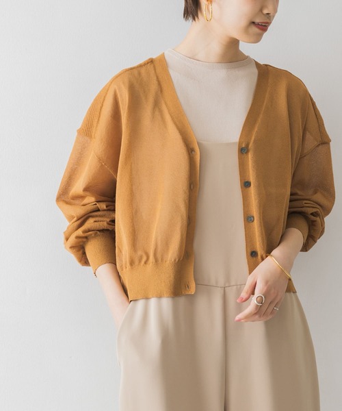 URBAN RESEARCH（アーバンリサーチ）の「シアーショート丈カーディガン（カーディガン/ボレロ・レディース・ブラウン/ブラック/イエロー・FREE）」の8枚目の写真