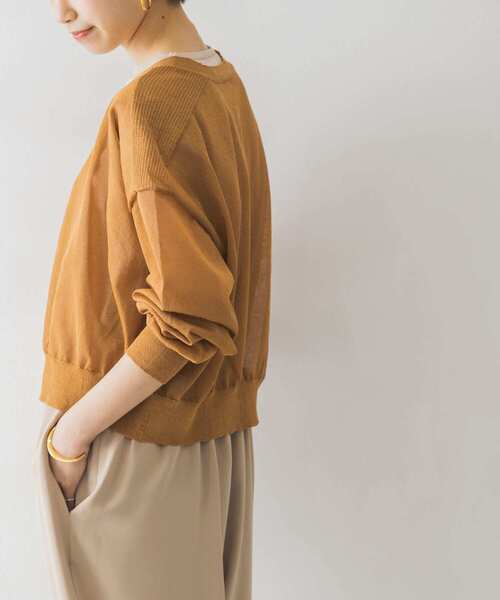 URBAN RESEARCH（アーバンリサーチ）の「シアーショート丈カーディガン（カーディガン/ボレロ・レディース・ブラウン/ブラック/イエロー・FREE）」の9枚目の写真