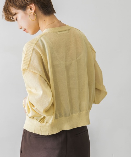 URBAN RESEARCH（アーバンリサーチ）の「シアーショート丈カーディガン（カーディガン/ボレロ・レディース・ブラウン/ブラック/イエロー・FREE）」の16枚目の写真