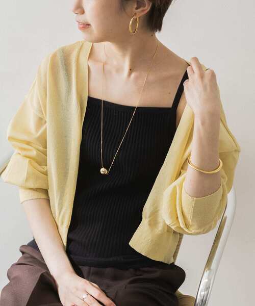 URBAN RESEARCH（アーバンリサーチ）の「シアーショート丈カーディガン（カーディガン/ボレロ・レディース・ブラウン/ブラック/イエロー・FREE）」の18枚目の写真