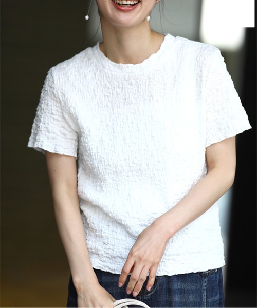 cawaii(カワイイ)の「アイロン不要くしゅくしゅTシャツ(Tシャツ/カットソー・レディース・ホワイト/ブラック・FREE)」の5枚目の写真