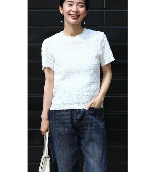 cawaii(カワイイ)の「アイロン不要くしゅくしゅTシャツ(Tシャツ/カットソー・レディース・ホワイト/ブラック・FREE)」の9枚目の写真