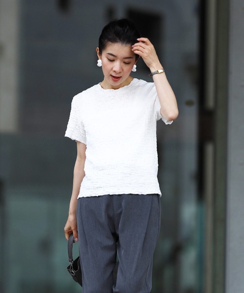 cawaii(カワイイ)の「アイロン不要くしゅくしゅTシャツ(Tシャツ/カットソー・レディース・ホワイト/ブラック・FREE)」の11枚目の写真