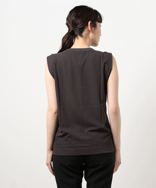 IENA（イエナ）の「【ATON/エイトン】FRESCA タンクトップ（Tシャツ/カットソー・レディース・ホワイト/チャコールグレー/ライトグレー/ウッド・FREE）」の6枚目の写真