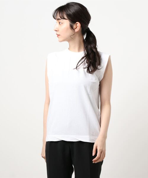 IENA（イエナ）の「【ATON/エイトン】FRESCA タンクトップ（Tシャツ/カットソー・レディース・ホワイト/チャコールグレー/ライトグレー/ウッド・FREE）」の16枚目の写真