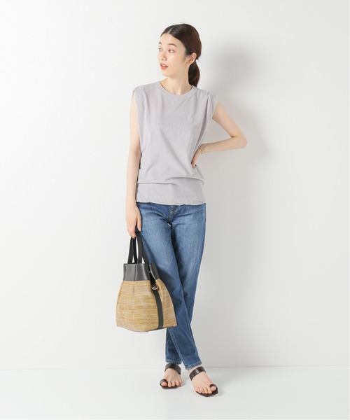 IENA（イエナ）の「【ATON/エイトン】FRESCA タンクトップ（Tシャツ/カットソー・レディース・ホワイト/チャコールグレー/ライトグレー/ウッド・FREE）」の15枚目の写真