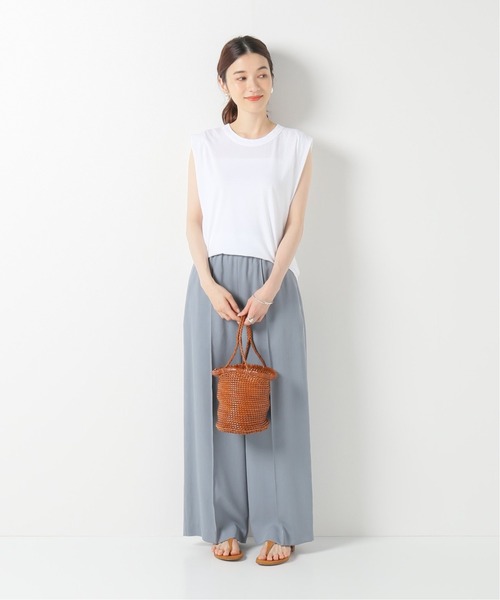 IENA（イエナ）の「【ATON/エイトン】FRESCA タンクトップ（Tシャツ/カットソー・レディース・ホワイト/チャコールグレー/ライトグレー/ウッド・FREE）」の7枚目の写真