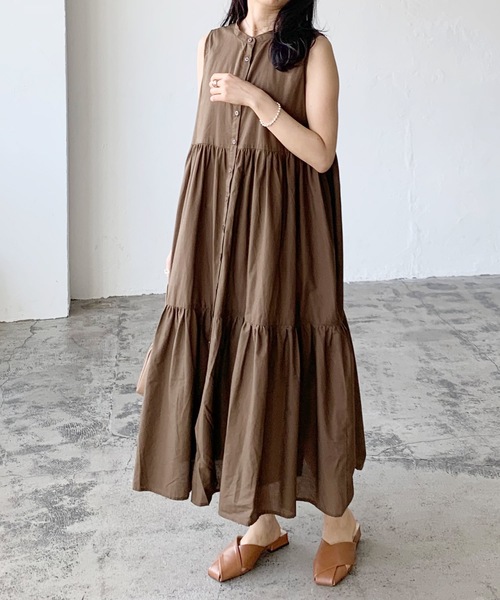 LIAN(リアン)の「ローンティアードワンピース(シャツワンピース・レディース・イエロー/ブラック/オフホワイト/ブラウン・FREE)」の3枚目の写真