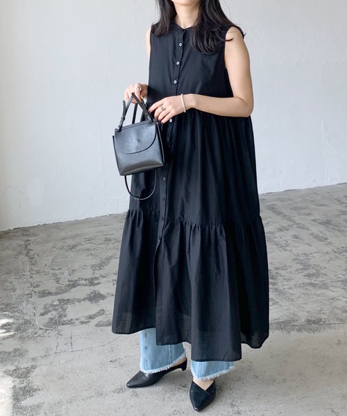 LIAN(リアン)の「ローンティアードワンピース(シャツワンピース・レディース・イエロー/ブラック/オフホワイト/ブラウン・FREE)」の11枚目の写真