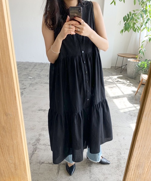 LIAN(リアン)の「ローンティアードワンピース(シャツワンピース・レディース・イエロー/ブラック/オフホワイト/ブラウン・FREE)」の14枚目の写真