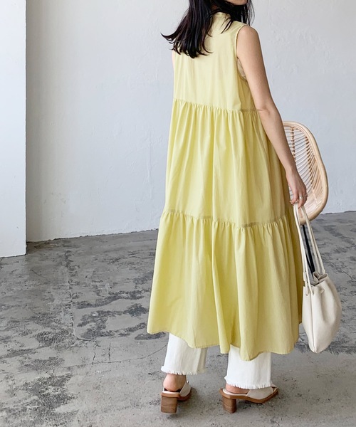 LIAN(リアン)の「ローンティアードワンピース(シャツワンピース・レディース・イエロー/ブラック/オフホワイト/ブラウン・FREE)」の6枚目の写真