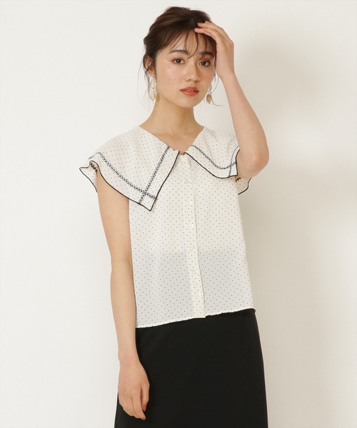 WILLSELECTION（ウィルセレクション）の「ドットデシンＢＩＧカラーブラウス（シャツ/ブラウス・レディース・ホワイト系その他・MEDIUM）」の2枚目の写真