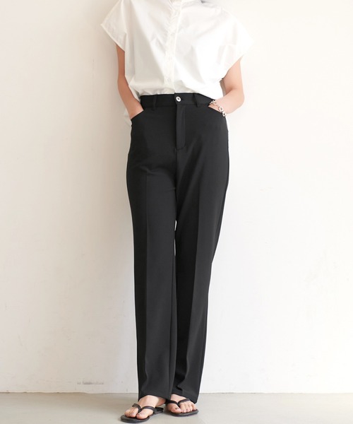 coca（coca）（コカ）の「激伸びセンタープレスパンツ（その他パンツ・レディース・ブラック/アイボリー・ONE SIZE）」の2枚目の写真