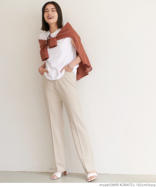 coca（coca）（コカ）の「激伸びセンタープレスパンツ（その他パンツ・レディース・ブラック/アイボリー・ONE SIZE）」の3枚目の写真