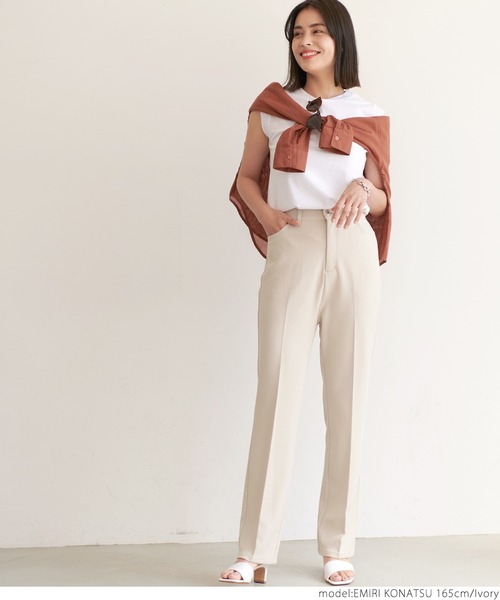 coca（coca）（コカ）の「激伸びセンタープレスパンツ（その他パンツ・レディース・ブラック/アイボリー・ONE SIZE）」の5枚目の写真