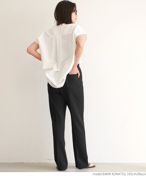 coca（coca）（コカ）の「激伸びセンタープレスパンツ（その他パンツ・レディース・ブラック/アイボリー・ONE SIZE）」の6枚目の写真