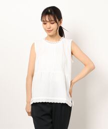 Samansa Mos2 | ラウンドネックレースカットソー(Tシャツ/カットソー)