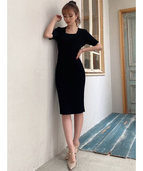 RESEXXY（リゼクシー）の「バックリボンニットワンピース（ワンピース・レディース・ブラック/ベージュ/ブルー・FREE）」の19枚目の写真