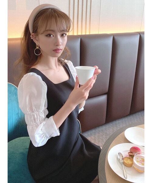 RESEXXY(リゼクシー)の「Aラインドッキングワンピース(ワンピース・レディース・ブラック/ベージュ/オレンジ・FREE)」の6枚目の写真