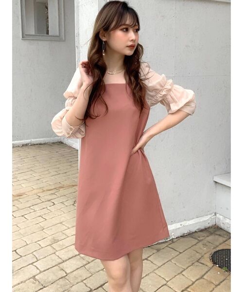 RESEXXY(リゼクシー)の「Aラインドッキングワンピース(ワンピース・レディース・ブラック/ベージュ/オレンジ・FREE)」の10枚目の写真