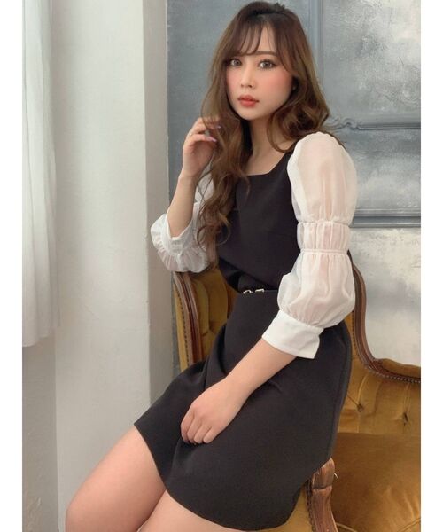 RESEXXY(リゼクシー)の「Aラインドッキングワンピース(ワンピース・レディース・ブラック/ベージュ/オレンジ・FREE)」の11枚目の写真