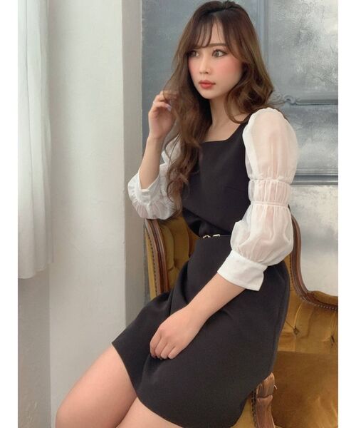 RESEXXY(リゼクシー)の「Aラインドッキングワンピース(ワンピース・レディース・ブラック/ベージュ/オレンジ・FREE)」の12枚目の写真