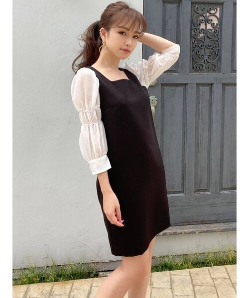 RESEXXY(リゼクシー)の「Aラインドッキングワンピース(ワンピース・レディース・ブラック/ベージュ/オレンジ・FREE)」の19枚目の写真