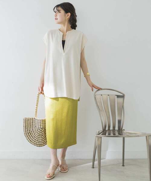 URBAN RESEARCH（アーバンリサーチ）の「針抜きリブノースリーブカットソー（Tシャツ/カットソー・レディース・ブラック/アイボリー・FREE）」の13枚目の写真