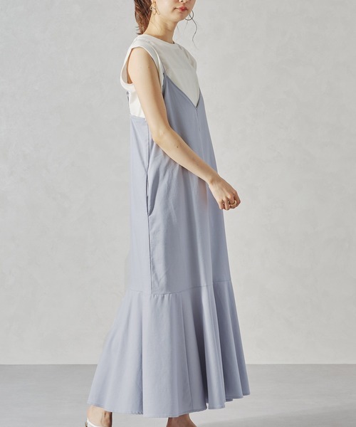 acro（アクロ）の「リネンタッチキャミワンピース/AC1062（ワンピース・レディース・パープル/ブラウン/ベージュ・ﾌﾘ-）」の3枚目の写真