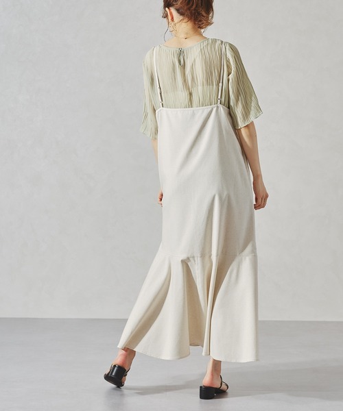 acro（アクロ）の「リネンタッチキャミワンピース/AC1062（ワンピース・レディース・パープル/ブラウン/ベージュ・ﾌﾘ-）」の11枚目の写真