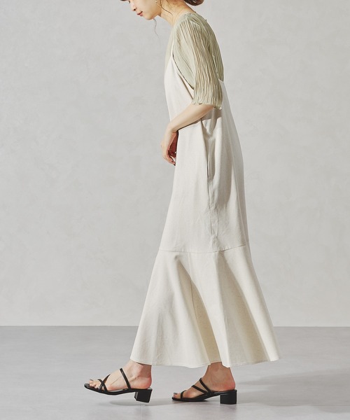 acro（アクロ）の「リネンタッチキャミワンピース/AC1062（ワンピース・レディース・パープル/ブラウン/ベージュ・ﾌﾘ-）」の10枚目の写真