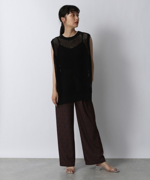 LOWRYS FARM（ローリーズファーム）の「テープヤーンメッシュプルオーバーＮＳ　956100（ニット/セーター・レディース・ブラック/グレー/アイボリー/グリーン・FREE）」の6枚目の写真