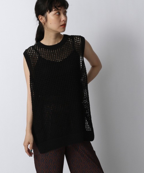 LOWRYS FARM（ローリーズファーム）の「テープヤーンメッシュプルオーバーＮＳ　956100（ニット/セーター・レディース・ブラック/グレー/アイボリー/グリーン・FREE）」の18枚目の写真