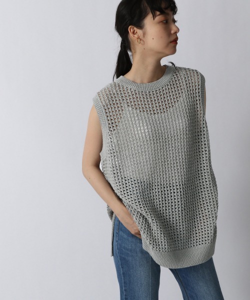 LOWRYS FARM（ローリーズファーム）の「テープヤーンメッシュプルオーバーＮＳ　956100（ニット/セーター・レディース・ブラック/グレー/アイボリー/グリーン・FREE）」の19枚目の写真