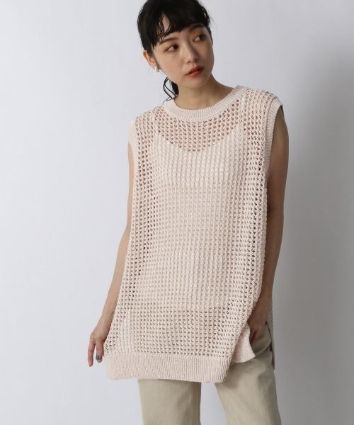 LOWRYS FARM（ローリーズファーム）の「テープヤーンメッシュプルオーバーＮＳ　956100（ニット/セーター・レディース・ブラック/グレー/アイボリー/グリーン・FREE）」の20枚目の写真