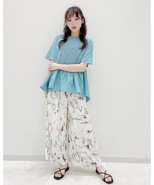 DRESKIP（ドレスキップ）の「◆アシメフレアヘムプルオーバー（Tシャツ/カットソー・レディース・ライトブルー/ブラック/カーキ/オフホワイト・04/02/03）」の6枚目の写真