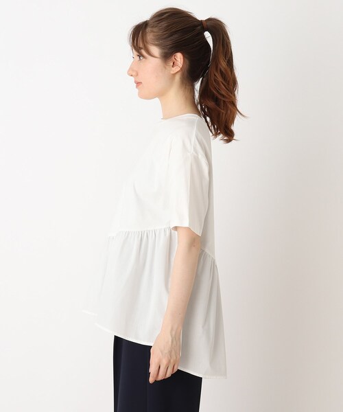 DRESKIP（ドレスキップ）の「◆アシメフレアヘムプルオーバー（Tシャツ/カットソー・レディース・ライトブルー/ブラック/カーキ/オフホワイト・04/02/03）」の7枚目の写真