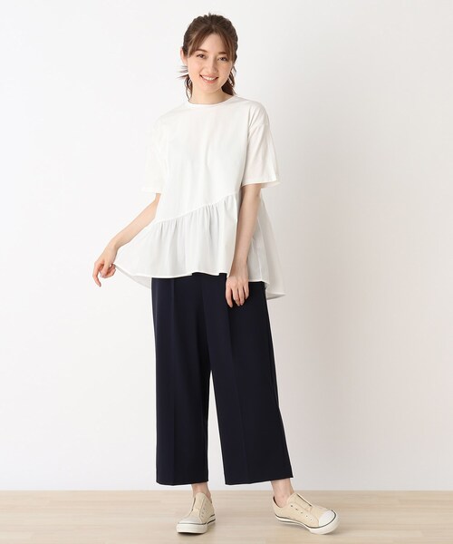 DRESKIP（ドレスキップ）の「◆アシメフレアヘムプルオーバー（Tシャツ/カットソー・レディース・ライトブルー/ブラック/カーキ/オフホワイト・04/02/03）」の13枚目の写真