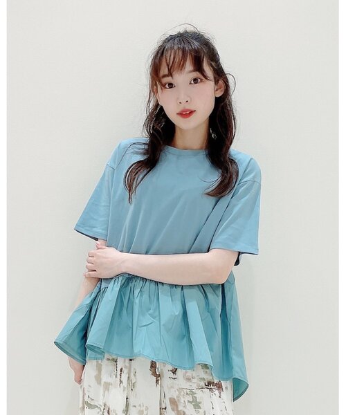 DRESKIP（ドレスキップ）の「◆アシメフレアヘムプルオーバー（Tシャツ/カットソー・レディース・ライトブルー/ブラック/カーキ/オフホワイト・04/02/03）」の14枚目の写真