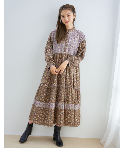 MILKFED.（ミルクフェド）の「FLORAL PRINT TIERED DRESS（ワンピース・レディース・ピンク/ライトパープル・ONE SIZE）」の21枚目の写真
