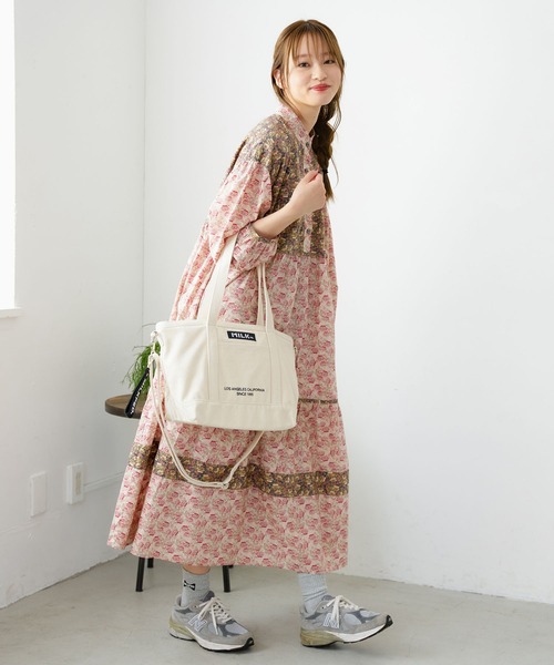 MILKFED.（ミルクフェド）の「FLORAL PRINT TIERED DRESS（ワンピース・レディース・ピンク/ライトパープル・ONE SIZE）」の4枚目の写真