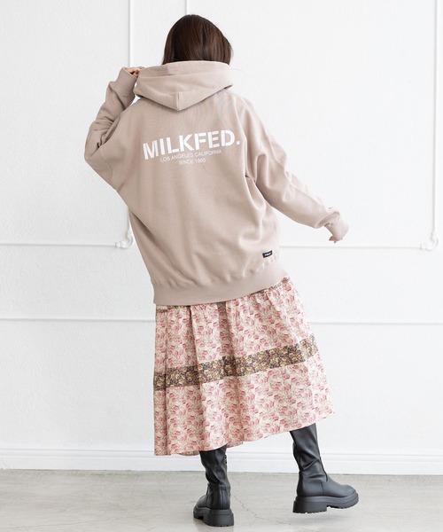 MILKFED.（ミルクフェド）の「FLORAL PRINT TIERED DRESS（ワンピース・レディース・ピンク/ライトパープル・ONE SIZE）」の13枚目の写真