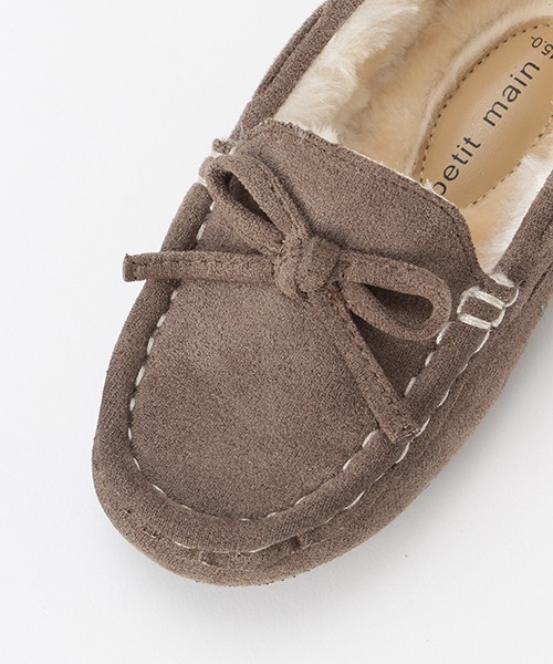 petit main（プティマイン）の「リボンモカシン（モカシン/デッキシューズ・キッズ・ライトピンク/ブラック/チャコール・14cm/18cm/15cm/17cm/13cm/16cm）」の9枚目の写真