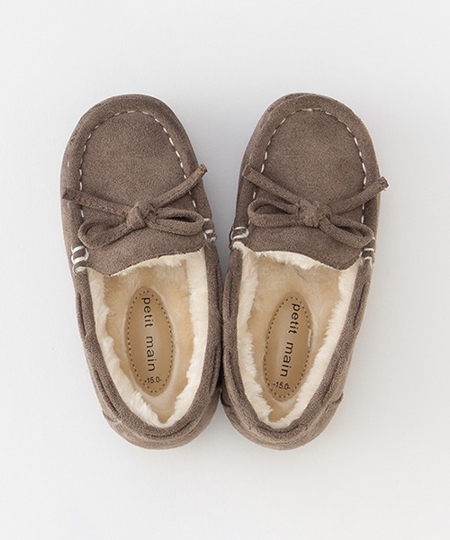 petit main（プティマイン）の「リボンモカシン（モカシン/デッキシューズ・キッズ・ライトピンク/ブラック/チャコール・14cm/18cm/15cm/17cm/13cm/16cm）」の12枚目の写真