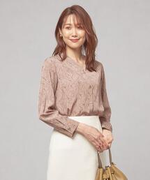 closet story | ＜closet story（クローゼットストーリー）＞ラインプリント Vネック ブラウス(シャツ/ブラウス)