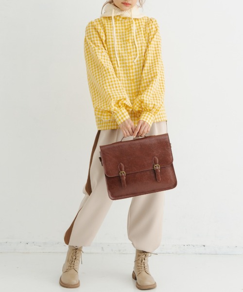 MERLOT(メルロー)の「【人気no.1ブラウスに新色登場】ギンガムパフスリブラウス(シャツ/ブラウス・レディース・グリーン/ブラック/レッド/イエロー・FREE)」の14枚目の写真